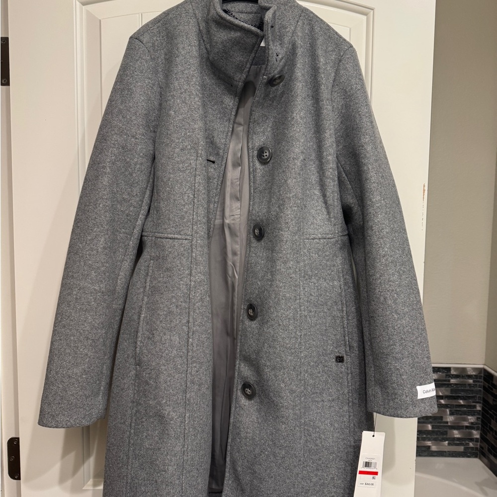 Calvin Klein Charcoal Gray Coat